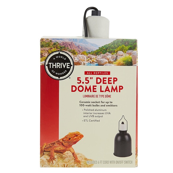 NIB Thrive 5.5" Reptile Terrarium Dome Lamp with Switch